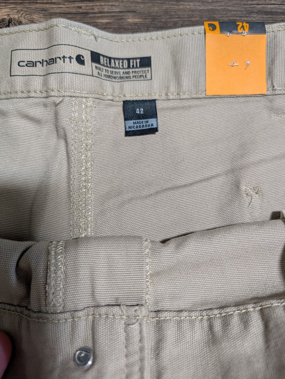Carhartt Rugged Flex Relaxed Fit Tan Canvas Work Shorts Mens Size 42" NWT - Picture 3 of 8